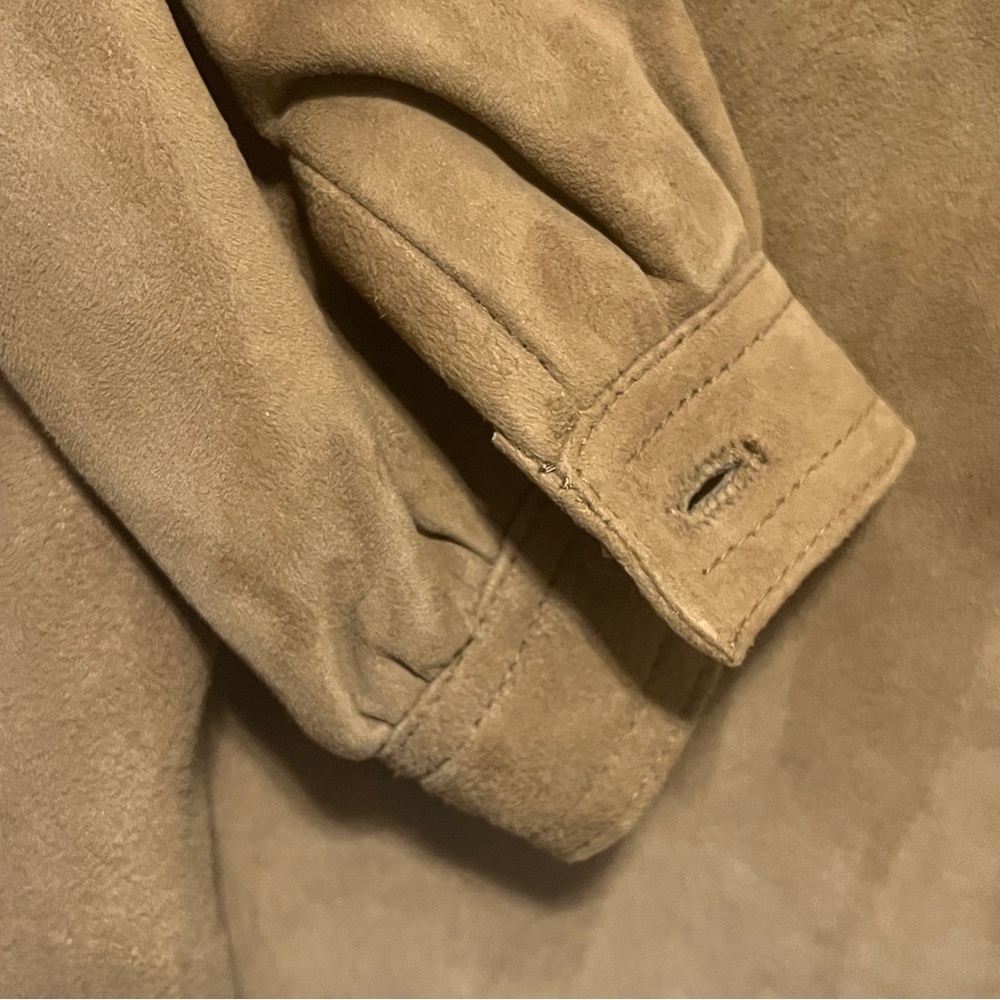 Vtg Bill Haire Friedrick's Sport Lamb Suede Button Front Shirt Blouse - Picture 3 of 12
